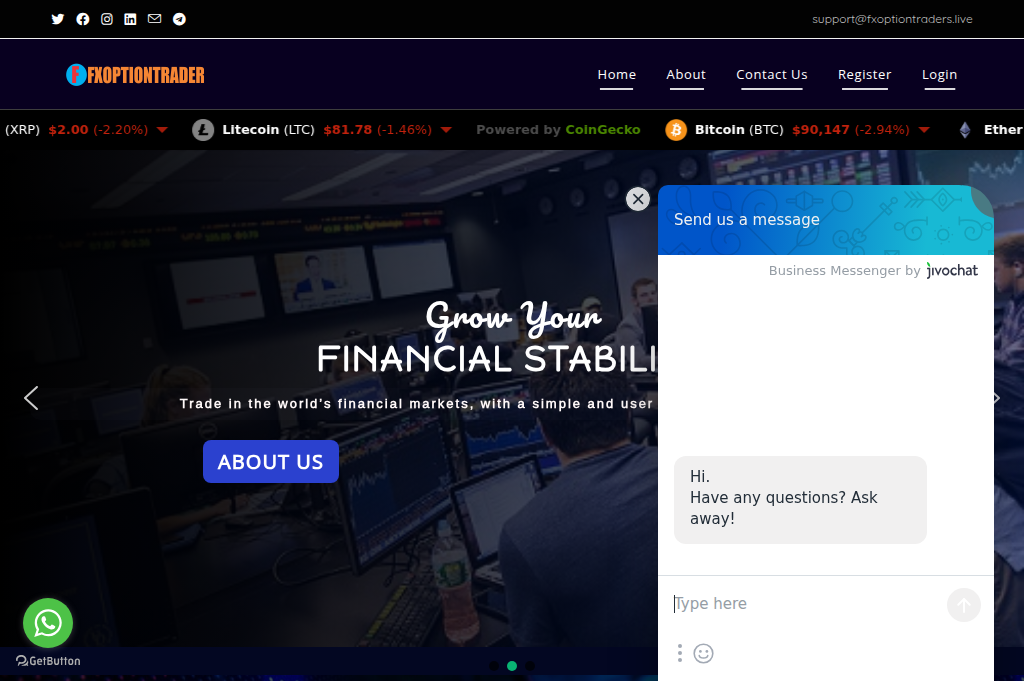 Screenshot of fxoptiontraders.live
