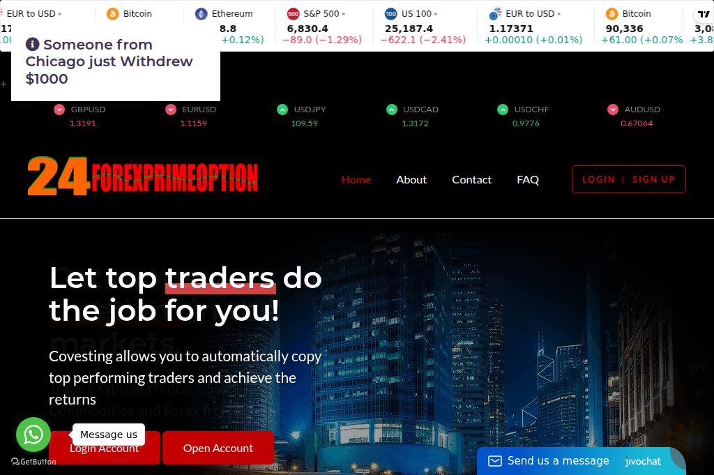 Screenshot of 24forexprimepotions.live