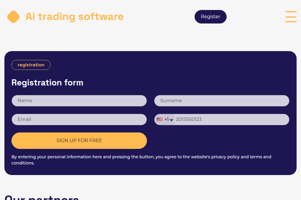 Screenshot of aitrading-software.net