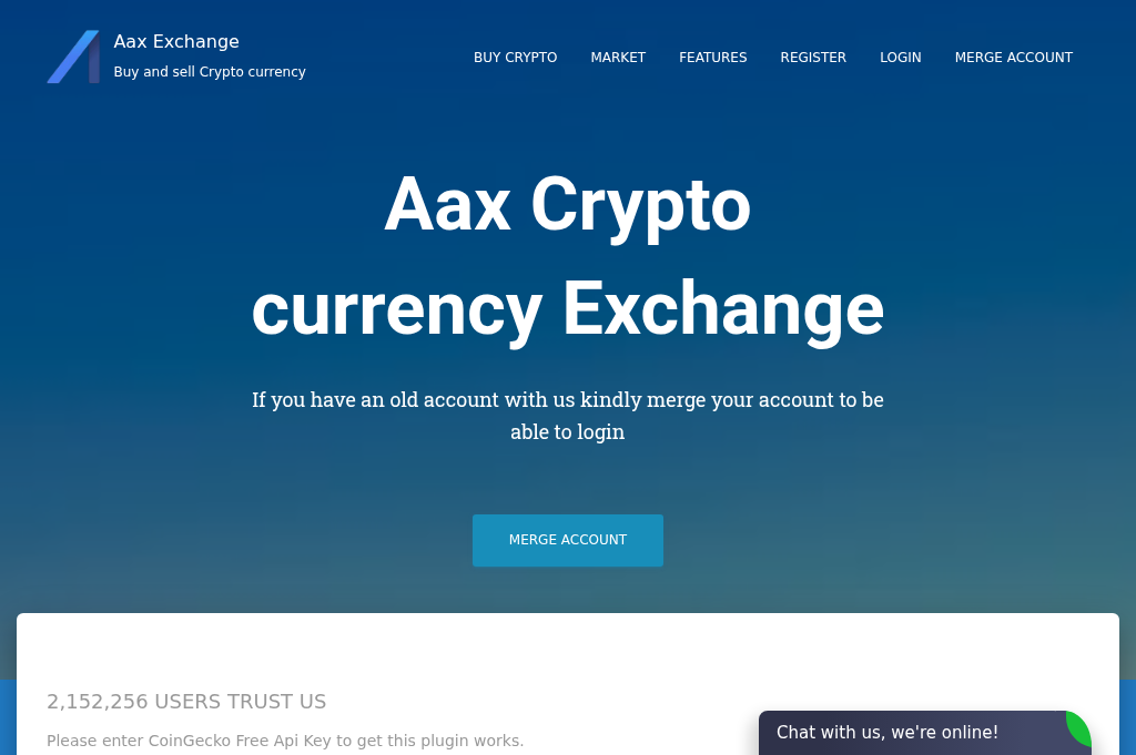 Screenshot of aax-exchange.io