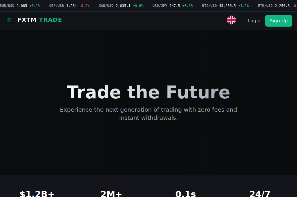 Screenshot of fxtmprotrade.com