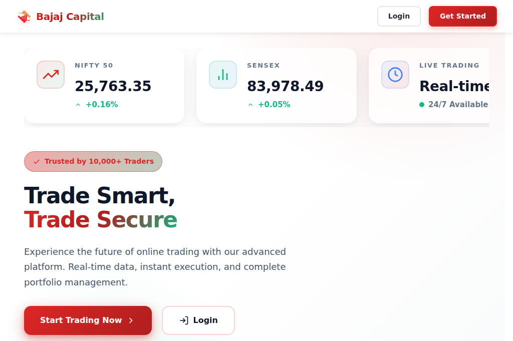 Screenshot of bajajcapitls.in