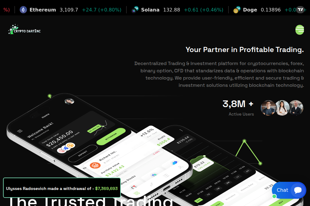 Screenshot of cryptosdartinc.com