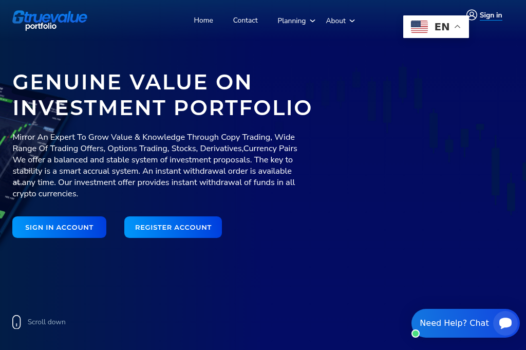 Screenshot of truevalue-portfolio.com