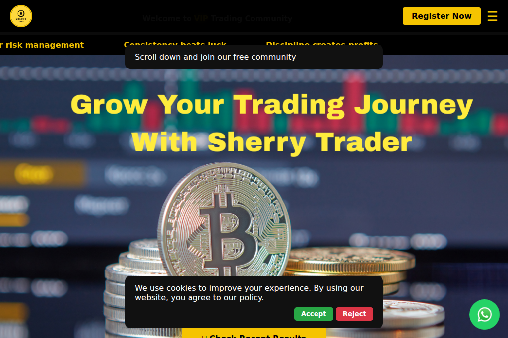 Screenshot of sherrytrader.com