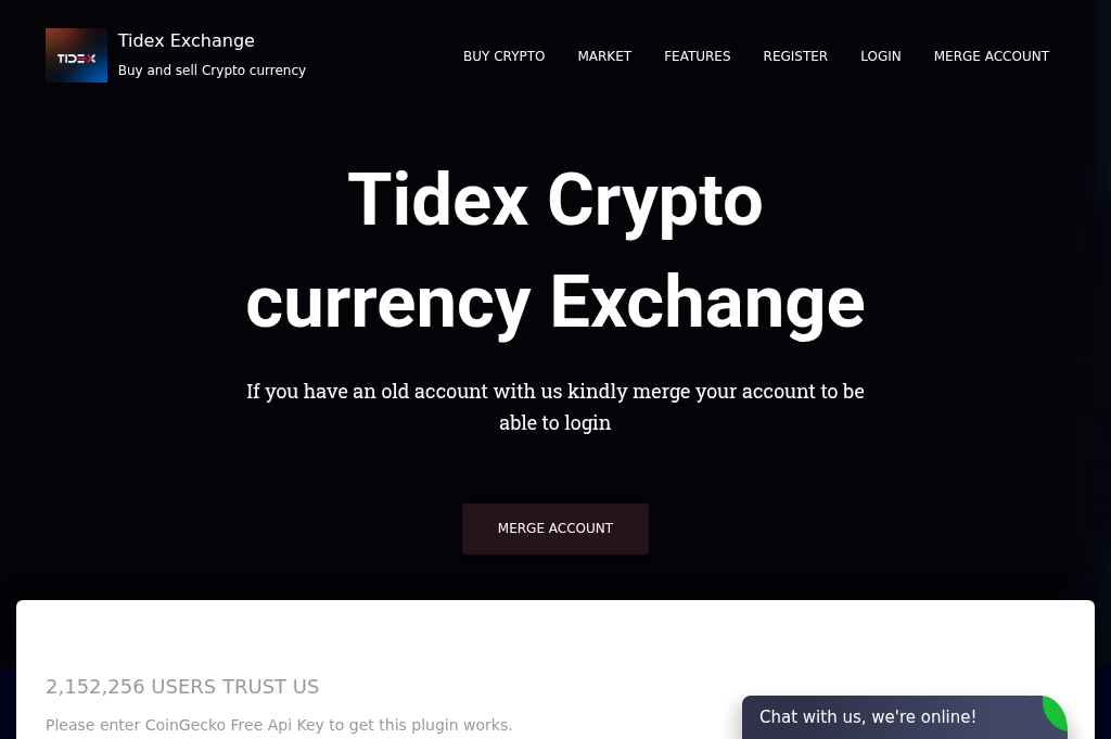 Screenshot of tidex-exchange.net