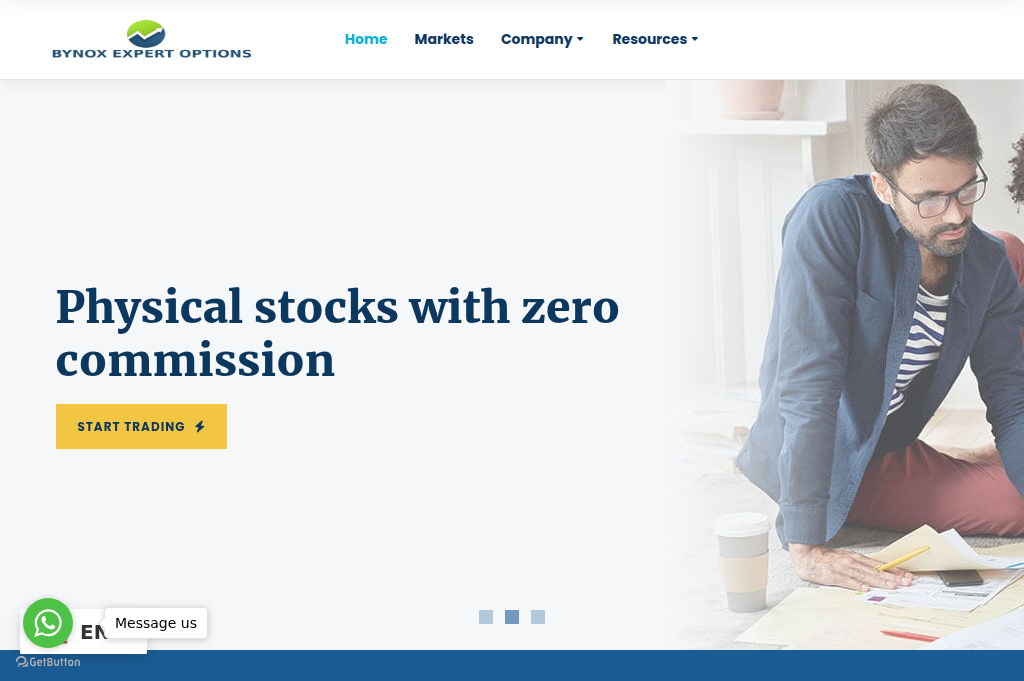 Screenshot of bynoxexpertoptions.com