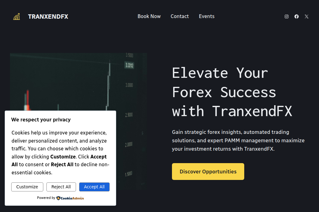 Screenshot of tranxendfx.com