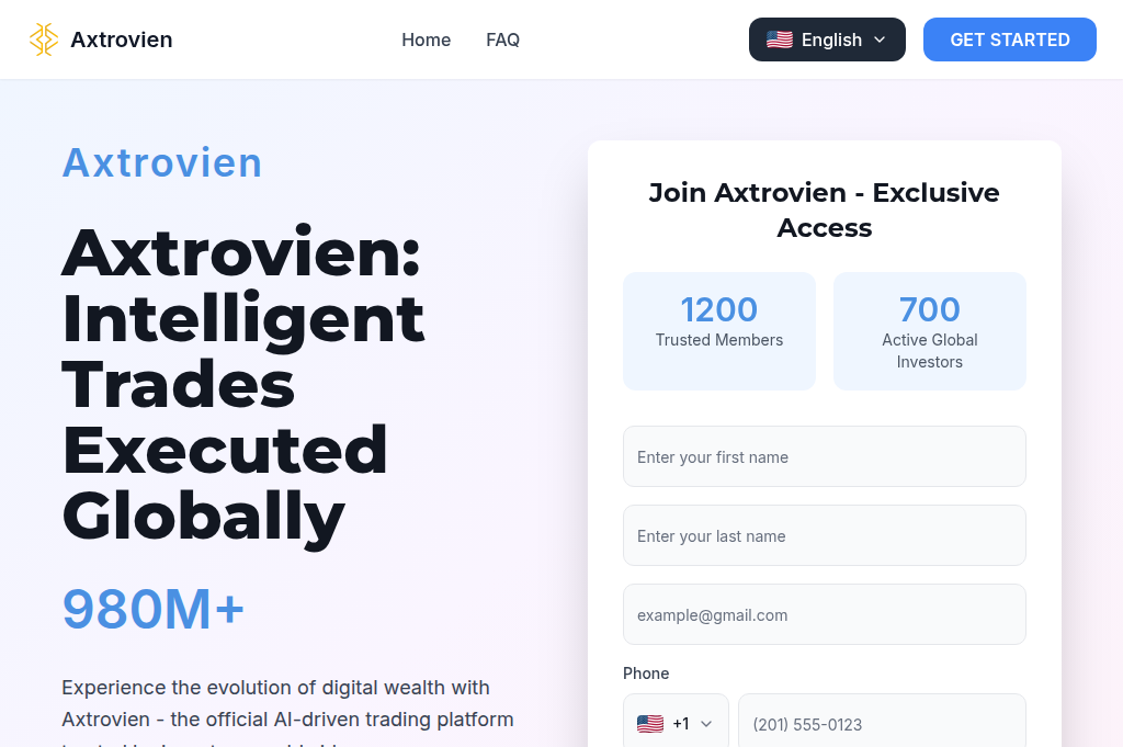Screenshot of axtrovien-official-trade.com