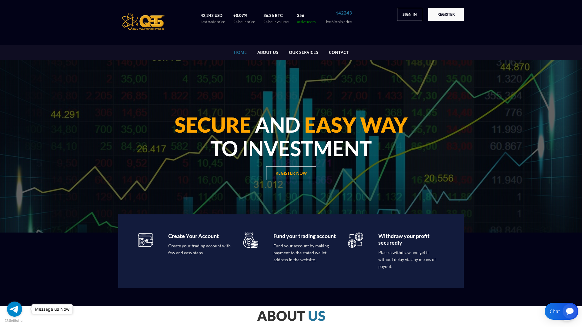 Screenshot of quantumstocktrades.com