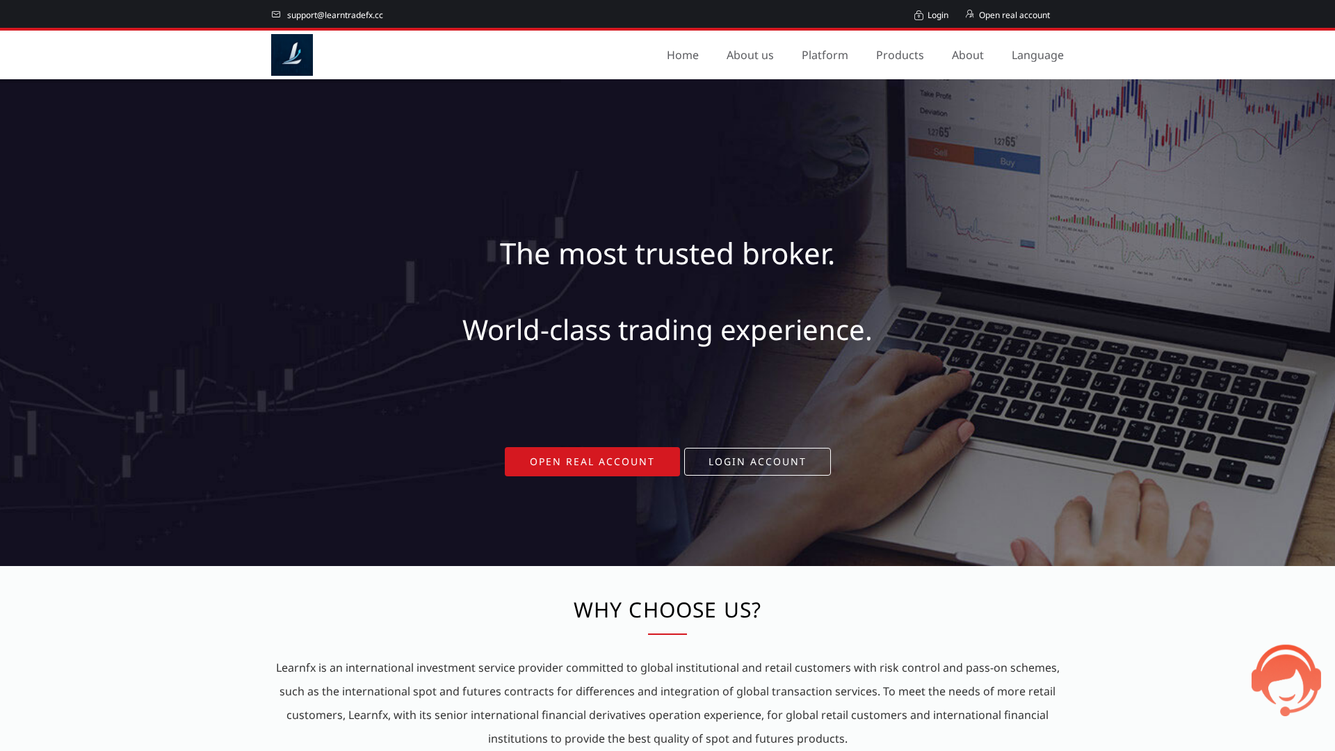 Screenshot of learntradefx.com