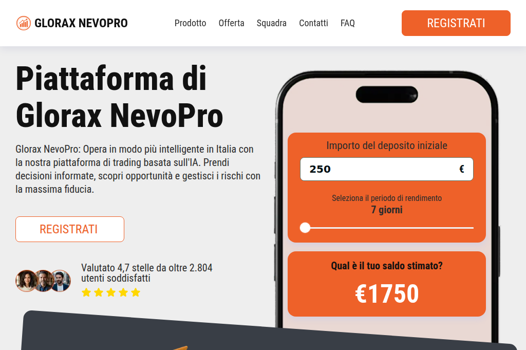 Screenshot of gloraxnevopro-invest.com