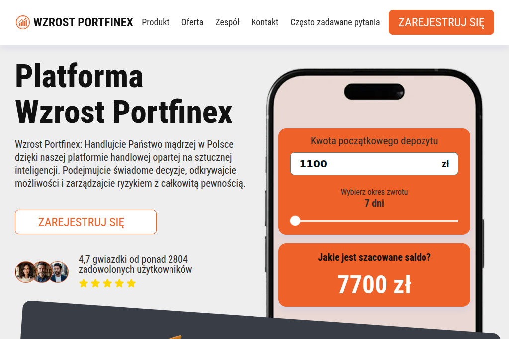 Screenshot of wzrostportfinex.net
