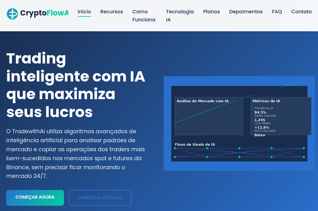 Screenshot of tradewithai.online