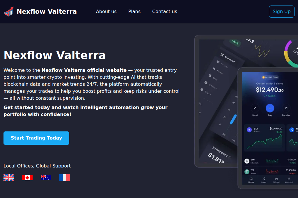 Screenshot of nexflowvalterra.com