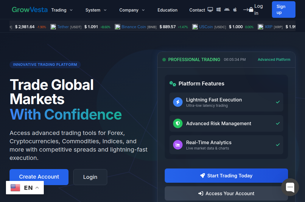 Screenshot of growvesta.com