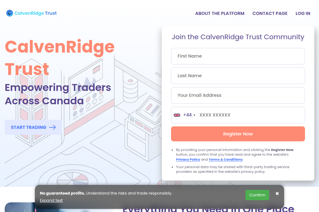 Screenshot of calvenridgetrust-ai.com