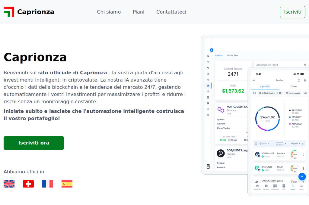 Screenshot of caprionza.it