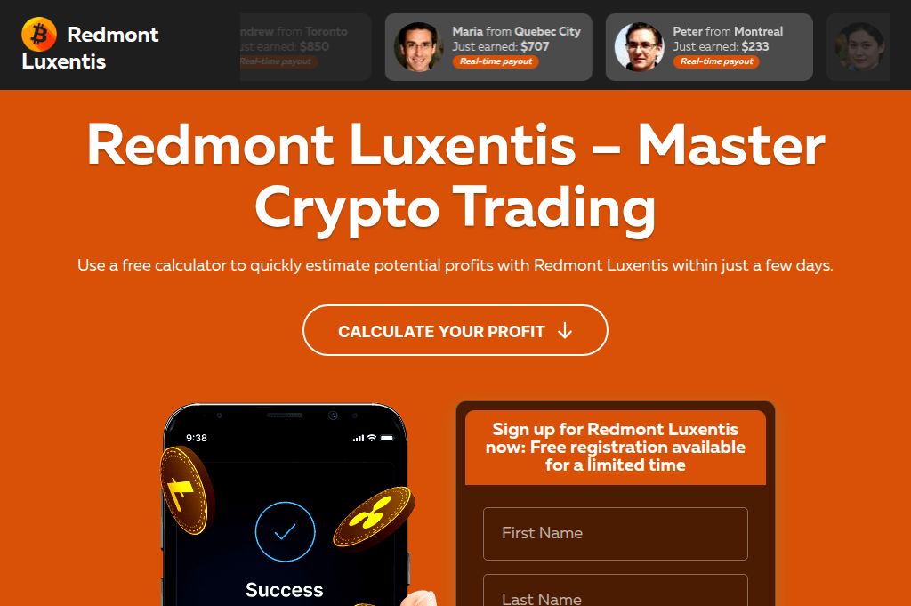 Screenshot of redmontluxentisai.net