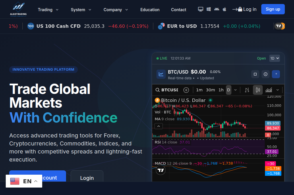 Screenshot of algotradingcfd.com