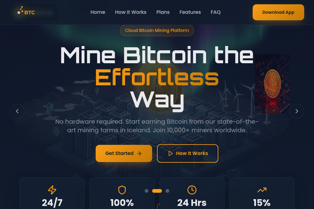 Screenshot of btcfarm.net