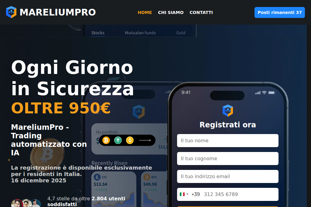 Screenshot of mareliumpro-invest.com