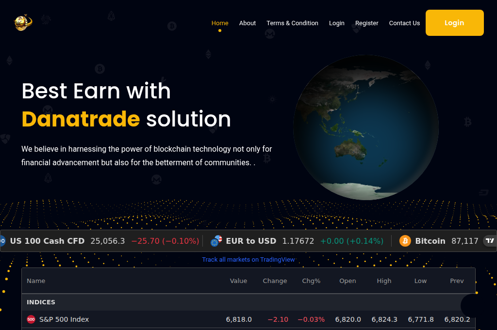 Screenshot of danatrade.in