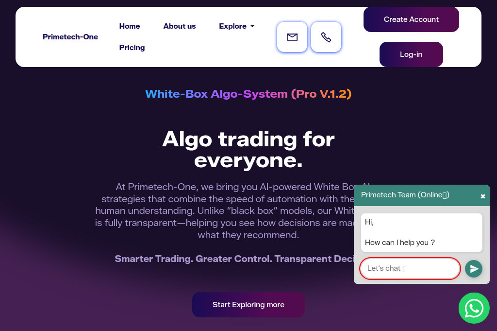 Screenshot of primematrixai.com