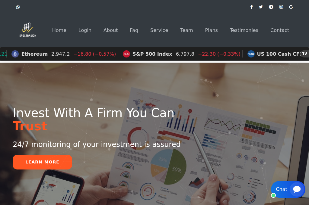 Screenshot of spectrasign.com