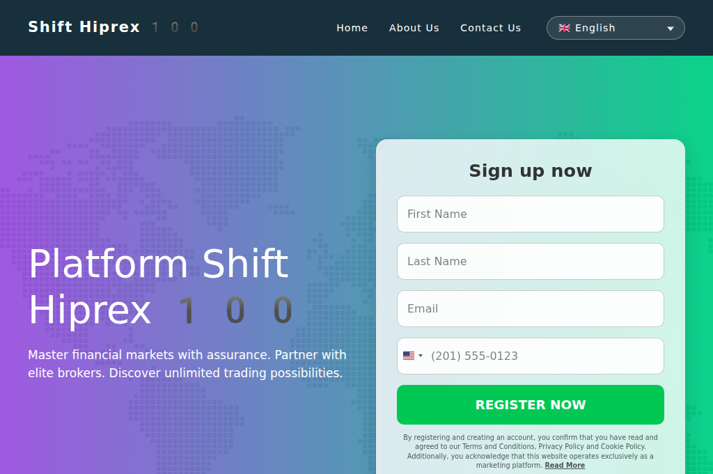 Screenshot of shift-hiprex-100.com