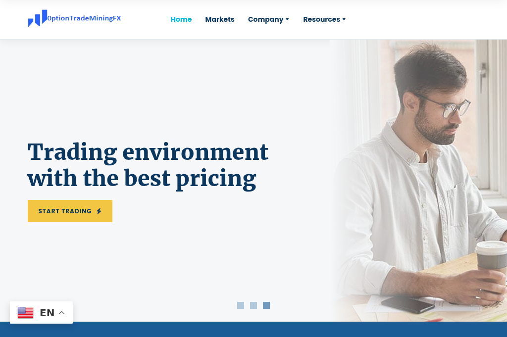 Screenshot of 0ptiontradmining.com