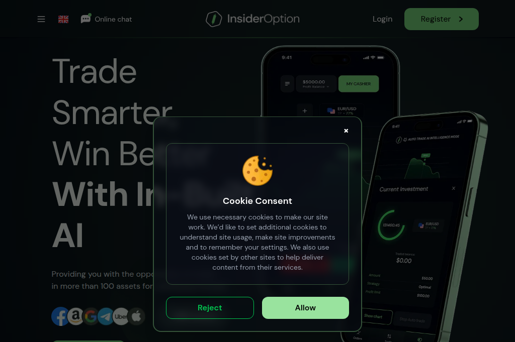 Screenshot of tradeoninsideroption.com