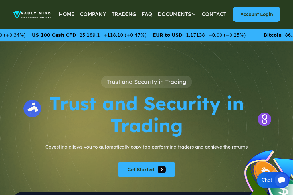 Screenshot of vaultmindtechcapital.com