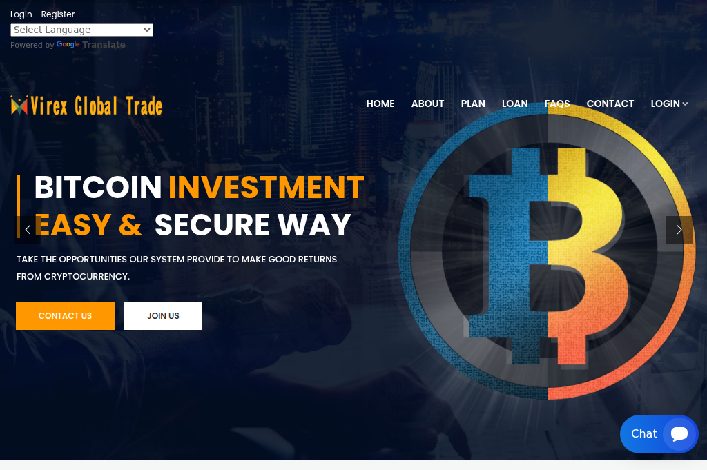 Screenshot of virexglobaltrade.com