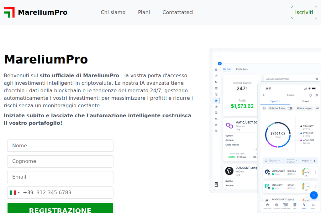 Screenshot of mareliumpro.site