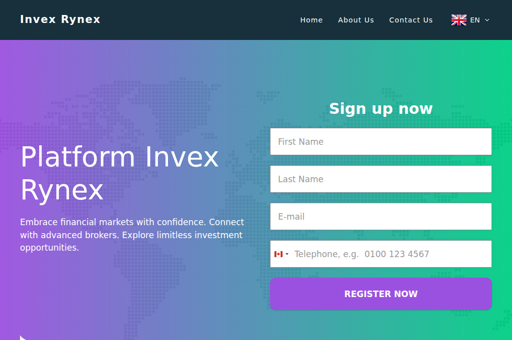 Screenshot of invexrynexapp.com