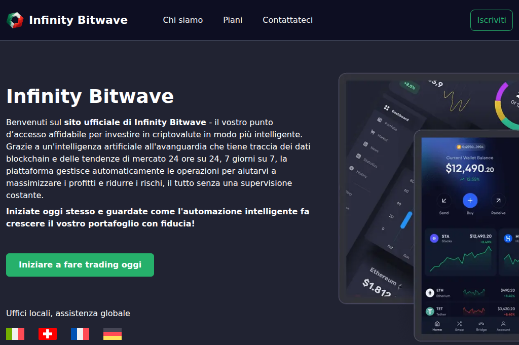 Screenshot of bitwave-infinity.it