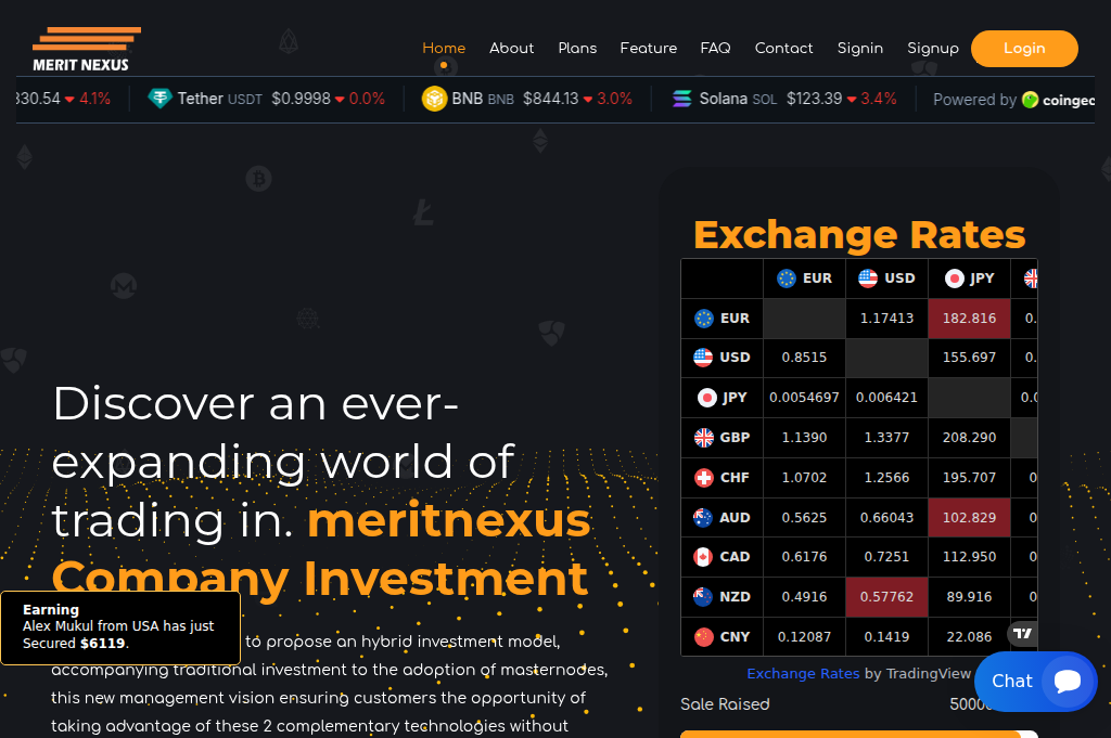Screenshot of meritnexus.com