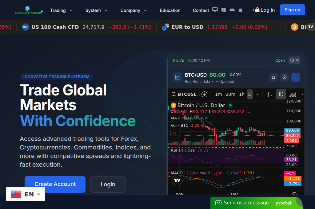 Screenshot of blockchaininvestcapital.com