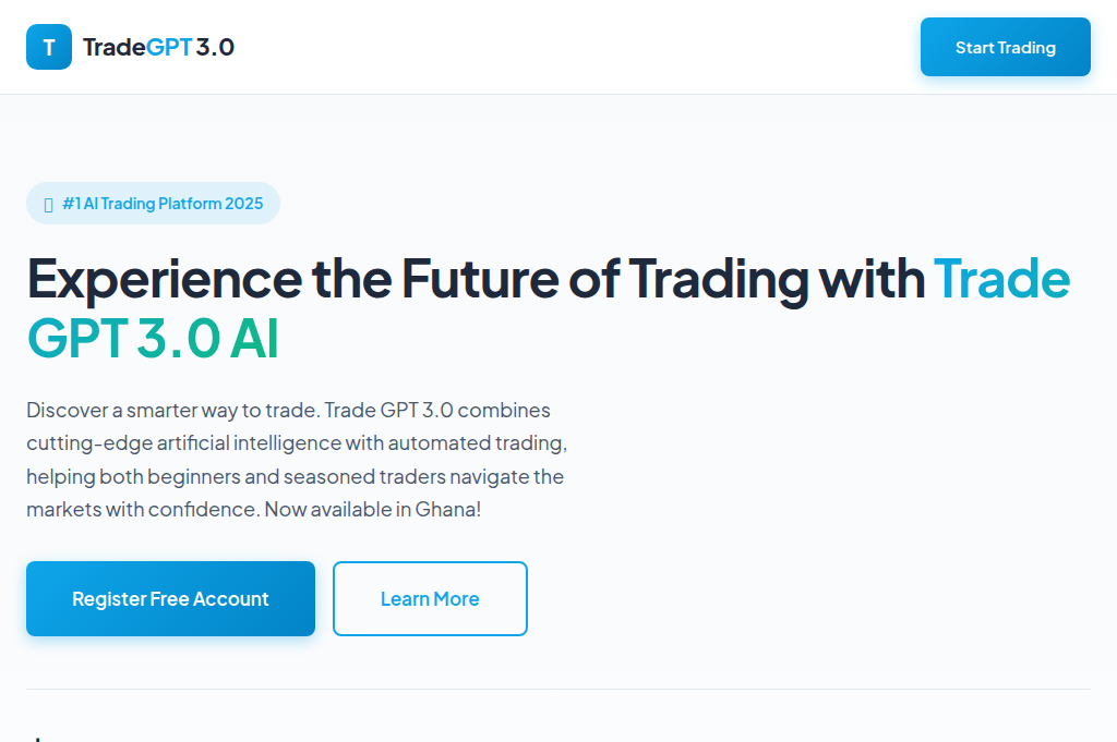 Screenshot of tradergptghana.com