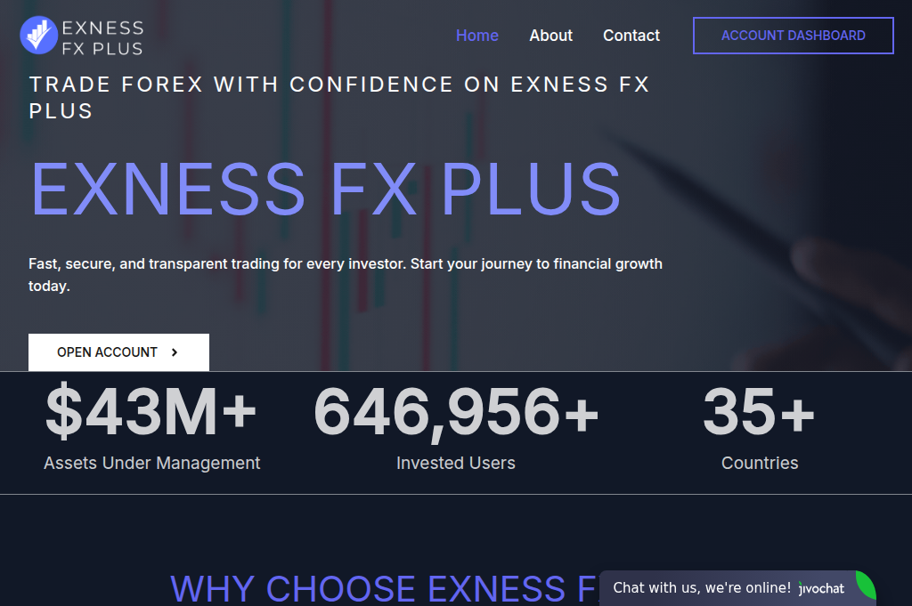 Screenshot of exnessfxplus.com