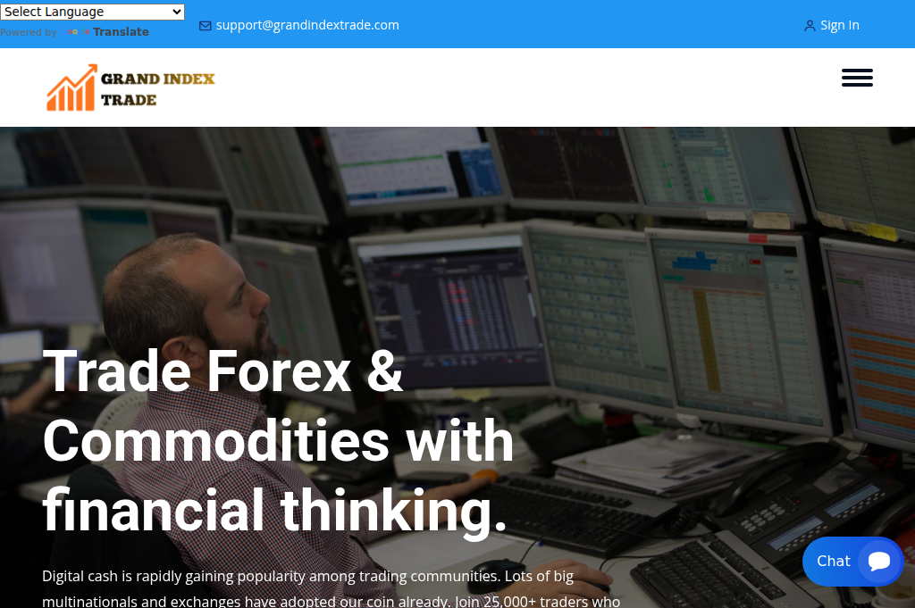 Screenshot of grandindextrade.com