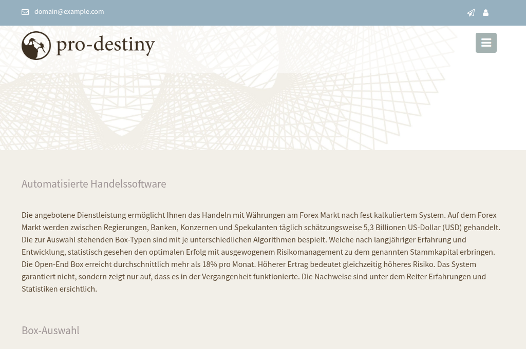 Screenshot of pro-destiny.eu