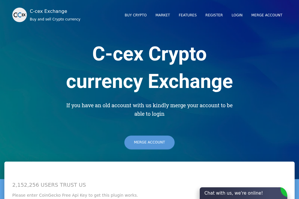 Screenshot of c-cex-exchange.ltd