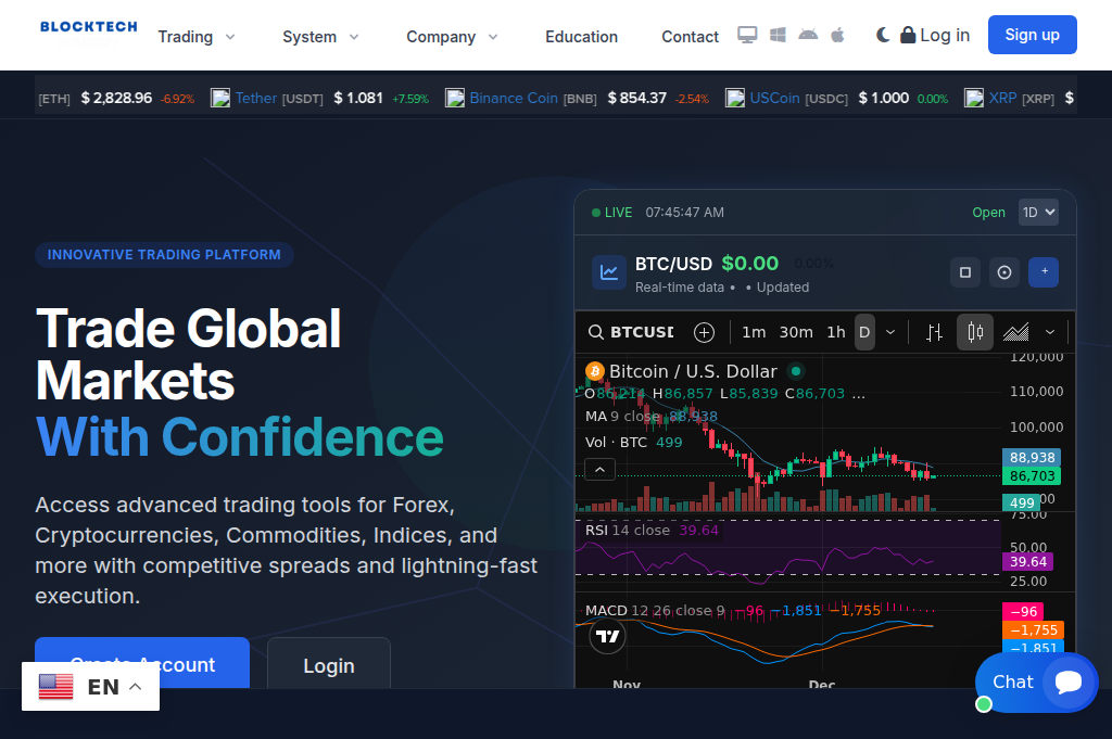 Screenshot of blockstechmarkets.in