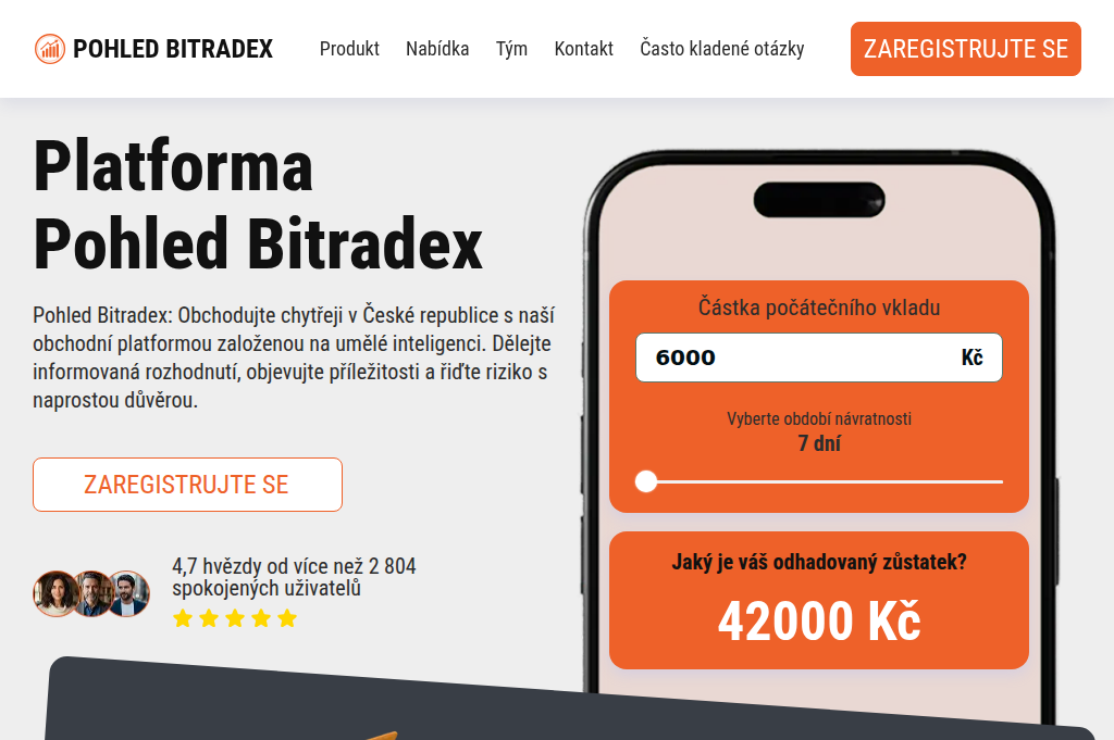Screenshot of pohledbitradex.net