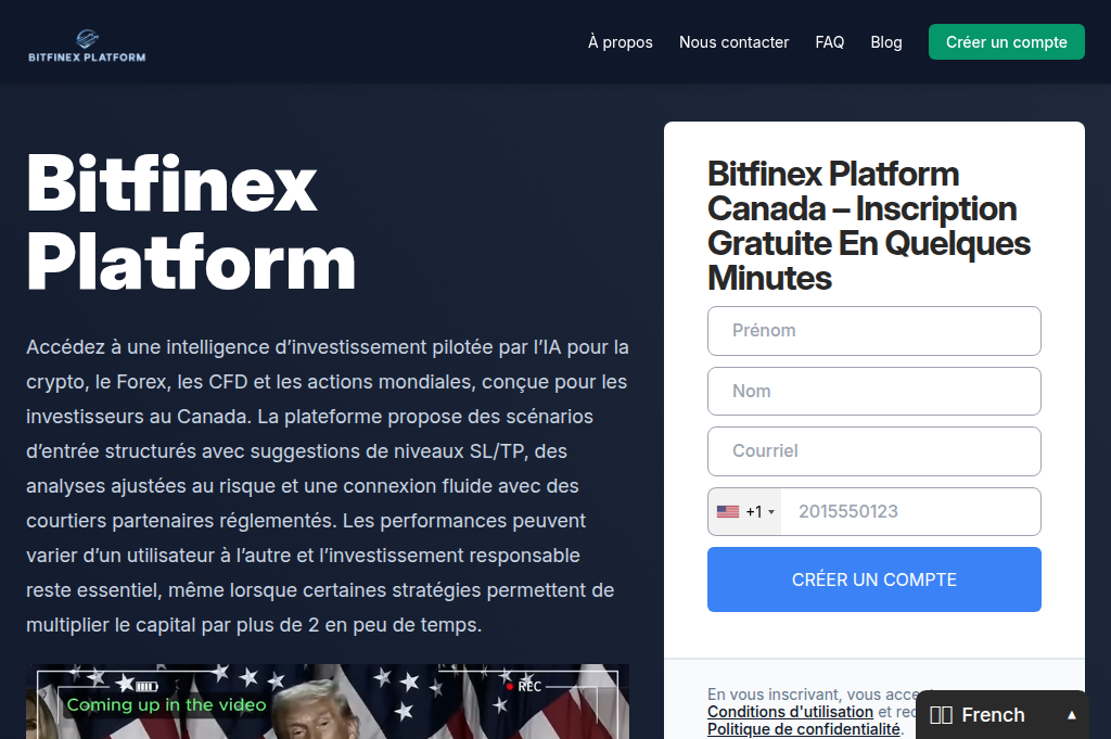 Screenshot of bitfinexplatformai.net