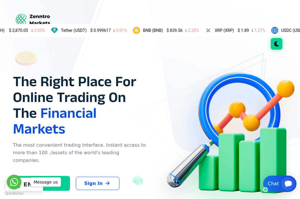 Screenshot of zenntroxmarkets.com