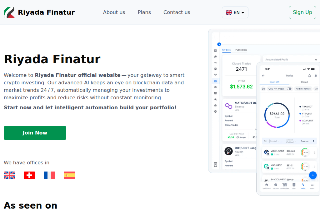 Screenshot of finaturriyada.com