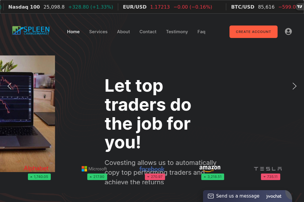 Screenshot of spleenxchangemarket.live